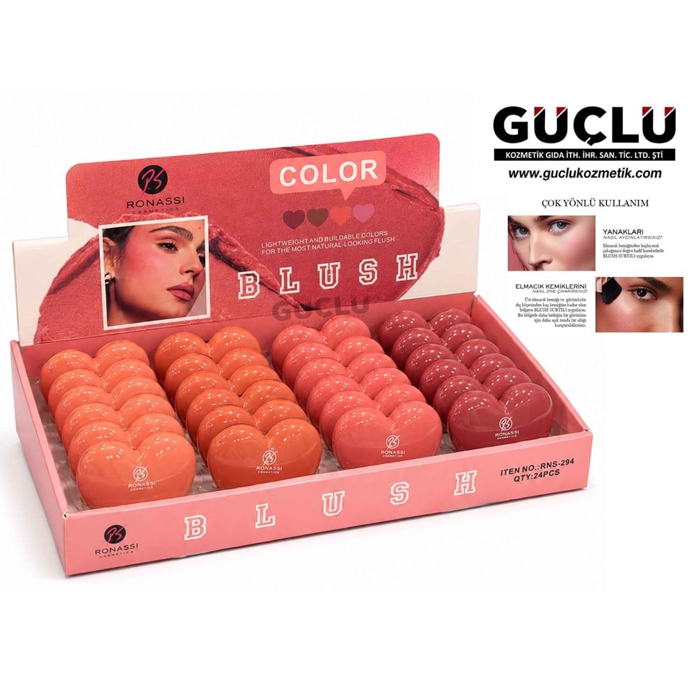 RONASSİ ALLIK BLUSH KALPLİ RNS294*24LÜ