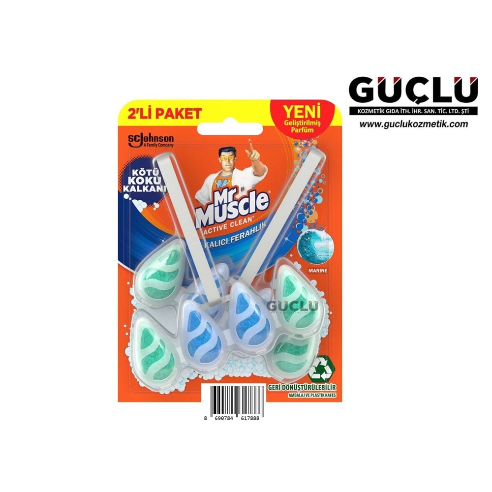 MR MUSCLE WC BLOK İKİLİ PAKET 77.2GR MARİNE*8Lİ