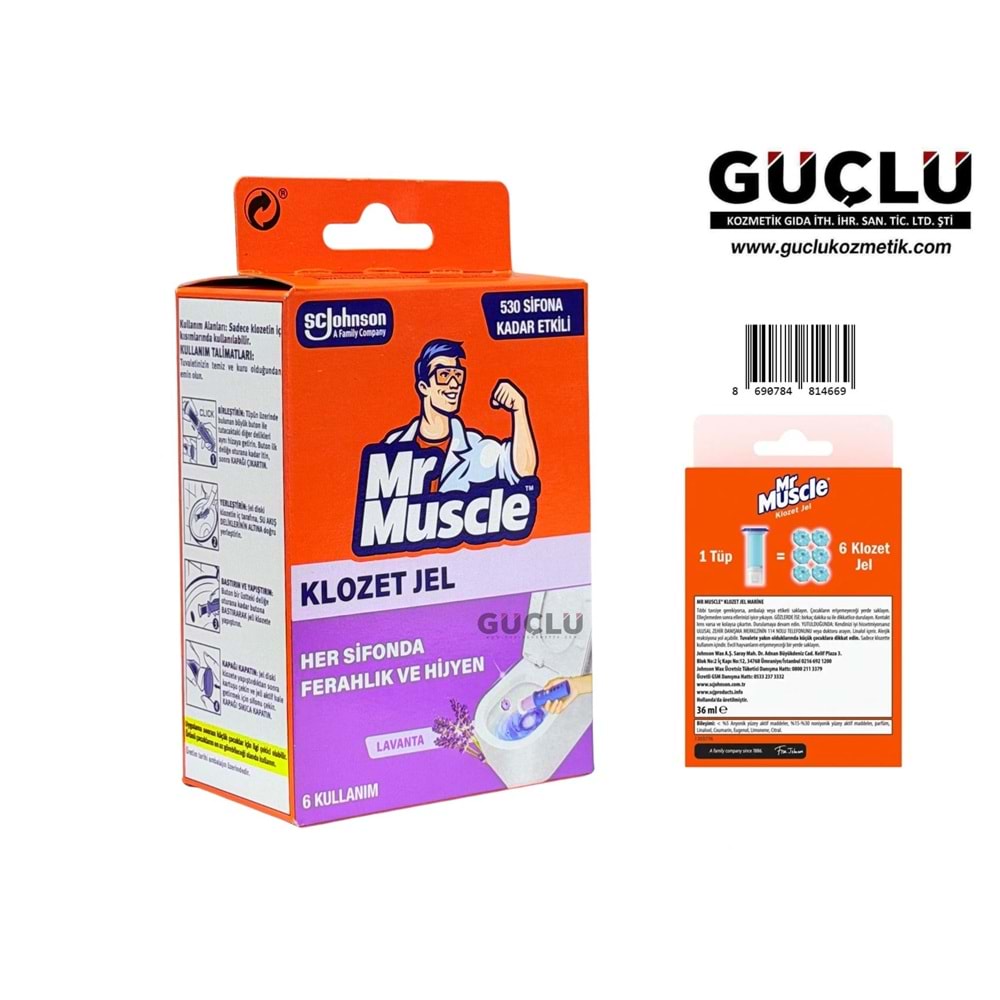 MR MUSCLE KLOZET JEL 6LI 36ML LAVANTA*10LU