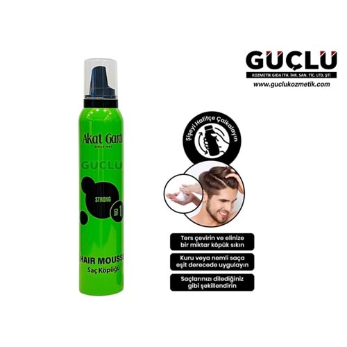 AKAT GARDİN SAÇ KÖPÜĞÜ 200ML (YEŞİL) STRONG NO:1*12Lİ