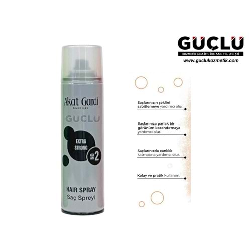 AKAT GARDİ SAÇ SPREY 180ML (GRİ) EXTRA STRONG NO:2*12Lİ