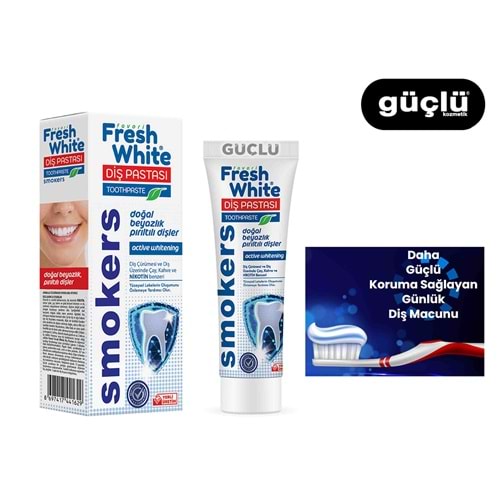 FRESH WHİTE DİŞ PASTASI 90G SMOKERS*12Lİ