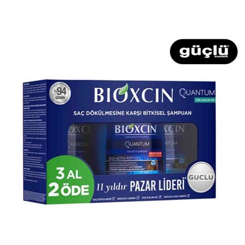 BİOXCIN ŞAMPUAN 3'LÜ 300ML QUANTUM YAĞLI SAÇLAR 5513*12Lİ