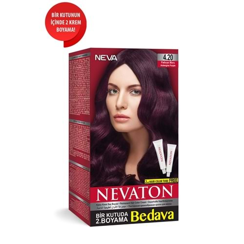 NEVATON SAÇ BOYASI 2Lİ SET 4.20 PATLICAN MORU*24LÜ