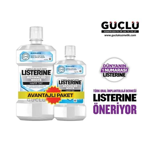 LISTERINE AĞIZ BAKIM SUYU 500+250ML ADV. WHT. H.T 3062*12Lİ