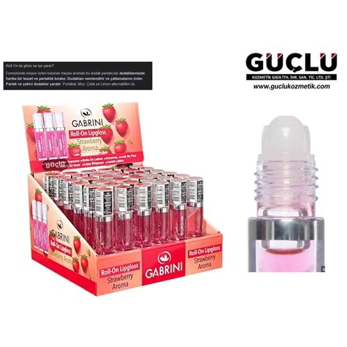 GABRİNİ LİP GLOSS ÇİLEKLİ ROLL-ON 3918*36LI