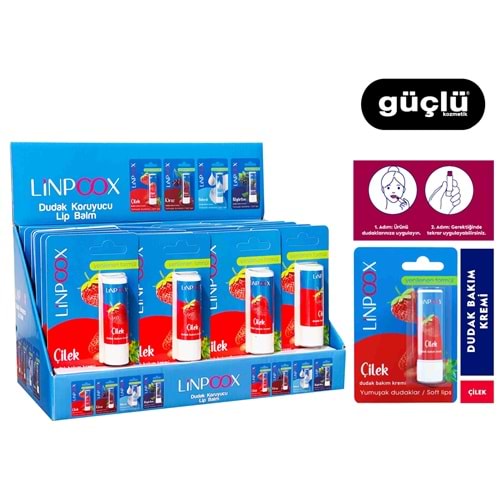 LİNPOOX LİP BALM DUDAK KORUYUCU LPN 001 ÇİLEK*24LÜ