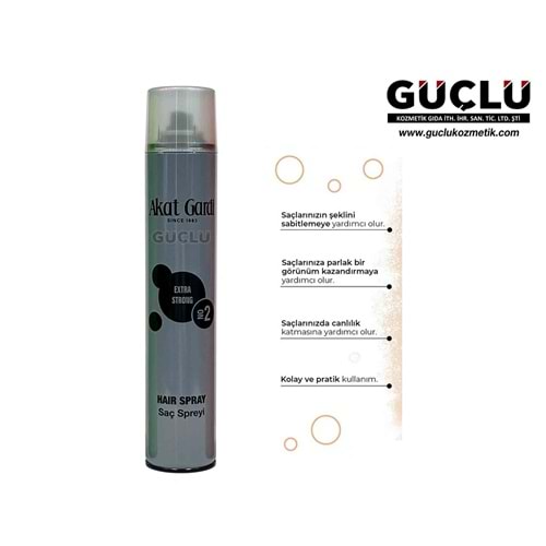 AKAT GARDİ SAÇ SPREY 400ML EXTRA STRONG GRİ NO:2*12Lİ
