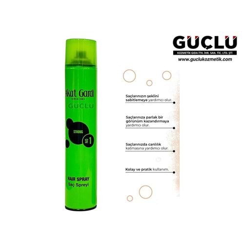 AKAT GARDİ SAÇ SPREY 400ML STRONG YEŞİL NO:1*12Lİ
