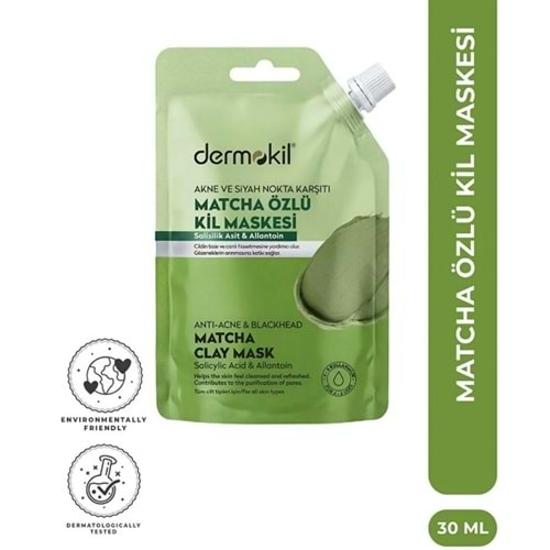 DERMOKİL KİL MASKESİ 30ML SOYULABİLİR MATCHA ÖZLÜ*20Lİ