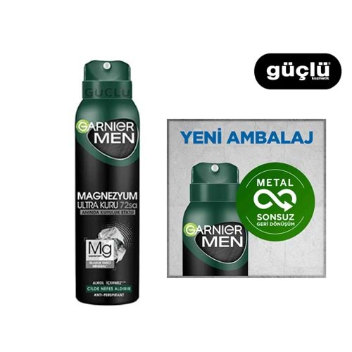 GARNIER DEO ERKEK MAGNEZYUM ULTRA KURU 150ML