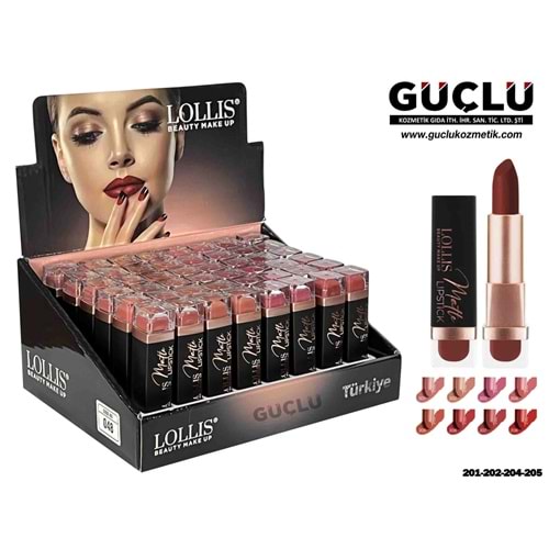 LOLLIS BEAUTY MATTE LİSTICK (KATI RUJ) LS204*48Lİ