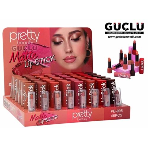 PRETTY B. MATTE LİP STICK-RUJ PB906*48Lİ