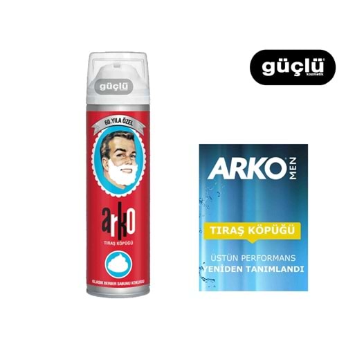 ARKO MEN TIRAŞ KÖPÜĞÜ 200ML KLASİK*6LI