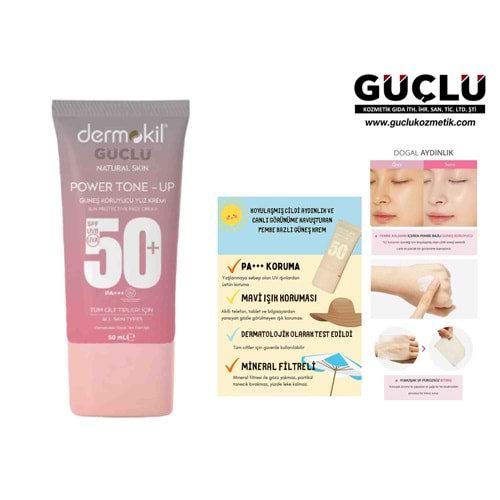 DERMOKİL GÜNEŞ KORUYUCU TON EŞİTLEYİCİ 50 SPF 50ML YÜZ KREMİ 0899*12Lİ