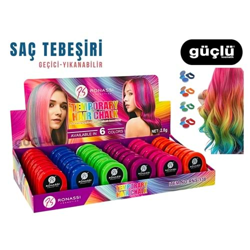 RONASSİ RENKLİ SAÇ TEBEŞİRİ HAIR CHALK RNS138*48Lİ