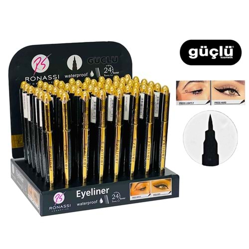 RONASSİ KALEM EYELINER 24H SMOKY EYE SİYAH RNS221*48Lİ