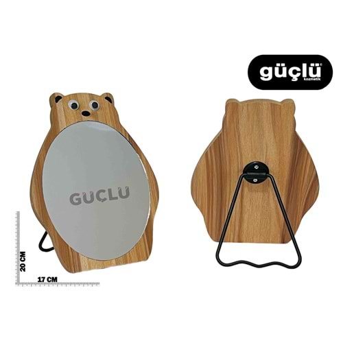 LİNPOOX MASA ÜSTÜ AHŞAP AYNA (AYICIK) NO:A-14*12Lİ