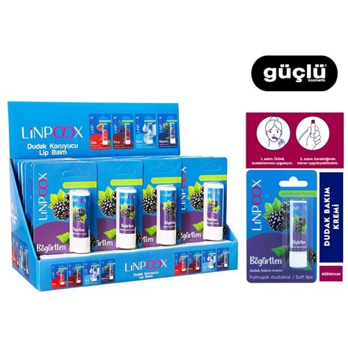 LİNPOOX LİP BALM DUDAK KORUYUCU LPN 004 BÖĞÜRTLEN*24LÜ
