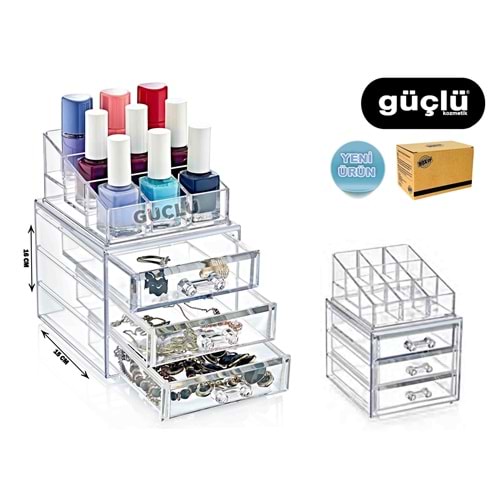 BOX UP ORGANİZER 3 ÇEKMECELİ SET FT016*6LI