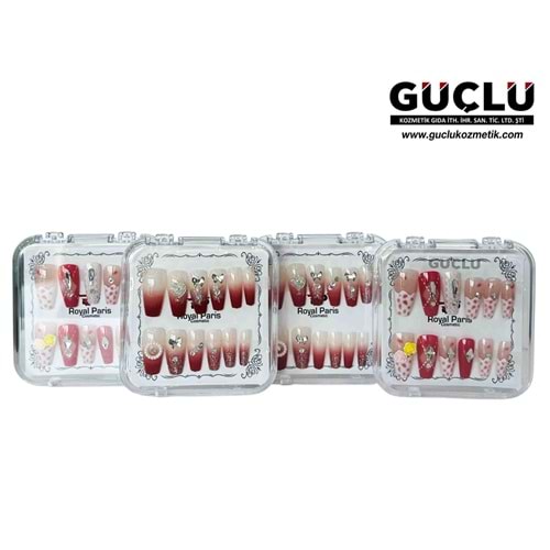 ROYAL P.TAKMA TIRNAK RENKLİ TAŞLI RC-308*12Lİ