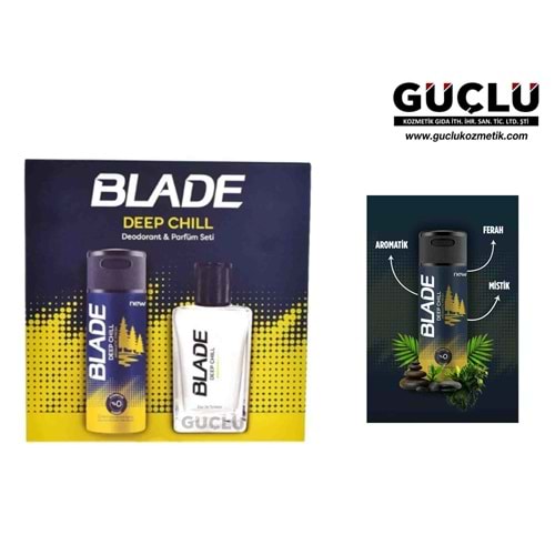 BLADE MEN GİF SET PARFÜM EDT 70ML+150ML DEO DEEP CHILL*6LI