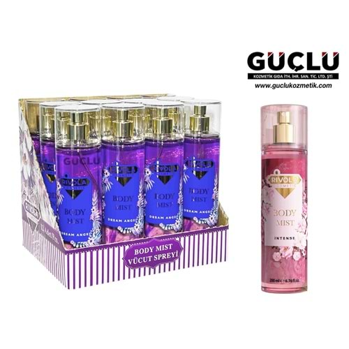 RİVOLA VÜCUT SPREYİ (BODY MİST) 200ML INTENSE*12Lİ
