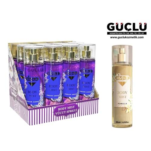 RİVOLA VÜCUT SPREYİ (BODY MİST) 200ML VANILLA*12Lİ