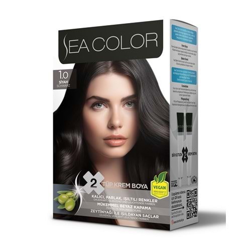 SEA COLOR SAÇ BOYASI 1.0 SİYAH*24LÜ