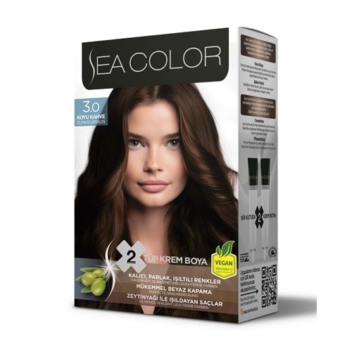 SEA COLOR SAÇ BOYASI 3.0 KOYU KAHVE *24LÜ