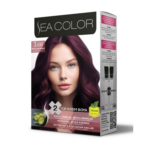 SEA COLOR SAÇ BOYASI 3.66 PATLICAN MORU*24LÜ