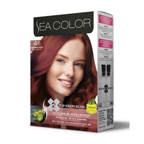 SEA COLOR SAÇ BOYASI 4.6 KESTANE KIZILI*24LÜ
