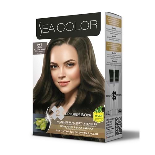 SEA COLOR SAÇ BOYASI 6.1 KÜLLÜ KOYU KUMRAL*24LÜ