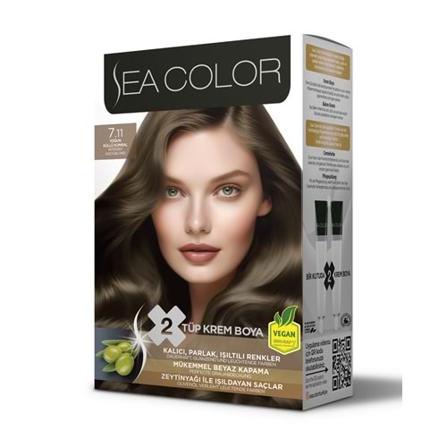SEA COLOR SAÇ BOYASI 7.11 YOĞUN KÜLLÜ KUMRAL*24LÜ