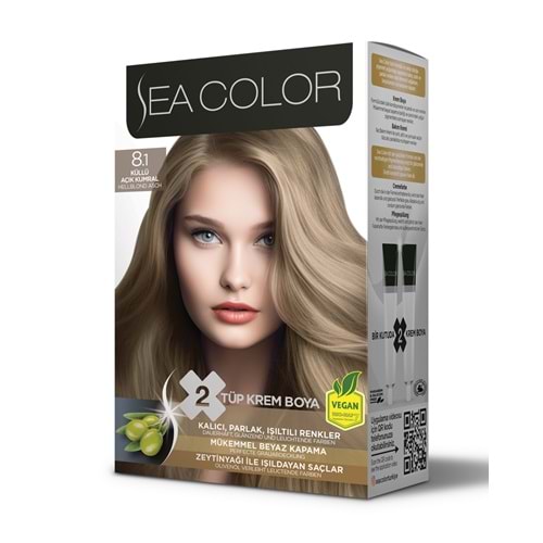 SEA COLOR SAÇ BOYASI 8.1 KÜLLÜ AÇIK KUMRAL*24LÜ