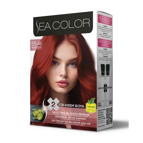 SEA COLOR SAÇ BOYASI 55.46 AMAZON KIZILI*24LÜ