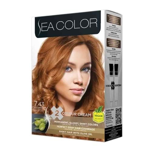 SEA COLOR SAÇ BOYASI 7.43 YOĞUN PARLAK BAKIR*24LÜ