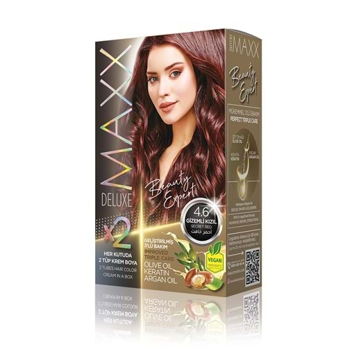 MAXX DELUXE SET SAÇ BOYASI 4.6 GİZEMLİ KIZIL*24LÜ