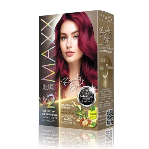 MAXX DELUXE SET SAÇ BOYASI 4.65 ŞARAP KIZILI*24LÜ