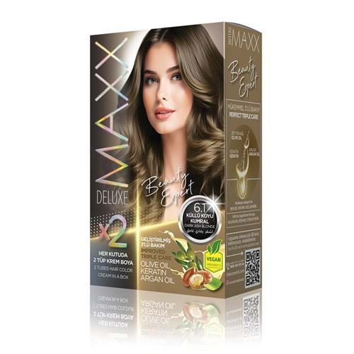 MAXX DELUXE SET SAÇ BOYASI 6.1 KÜLLÜ KOYU KUMRAL*24LÜ