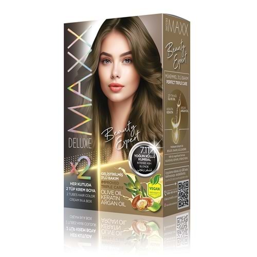 MAXX DELUXE SET SAÇ BOYASI 7.11 YOĞUN KÜLLÜ KUMRAL*24LÜ