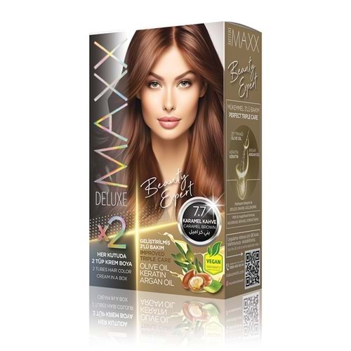 MAXX DELUXE SET SAÇ BOYASI 7.7 KARAMEL KAHVE*24LÜ