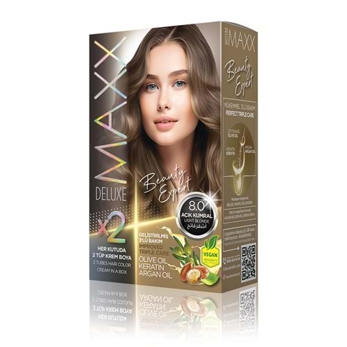 MAXX DELUXE SET SAÇ BOYASI 8.0 AÇIK KUMRAL*24LÜ