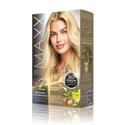 MAXX DELUXE SET SAÇ BOYASI 9.0 DOĞAL SARI*24LÜ