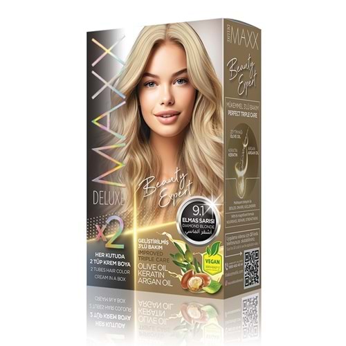 MAXX DELUXE SET SAÇ BOYASI 9.1 ELMAS SARISI*24LÜ