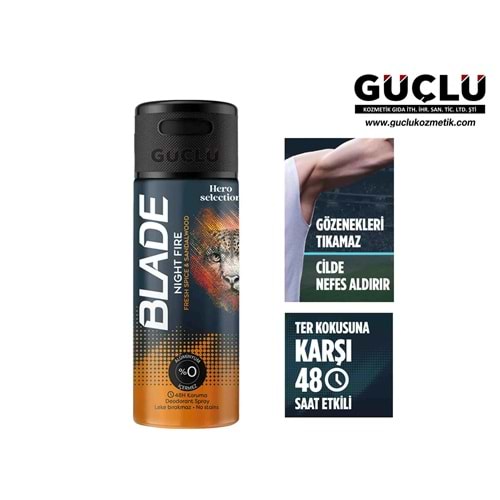 BLADE DEO 150ML NIGHT FIRE*6LI