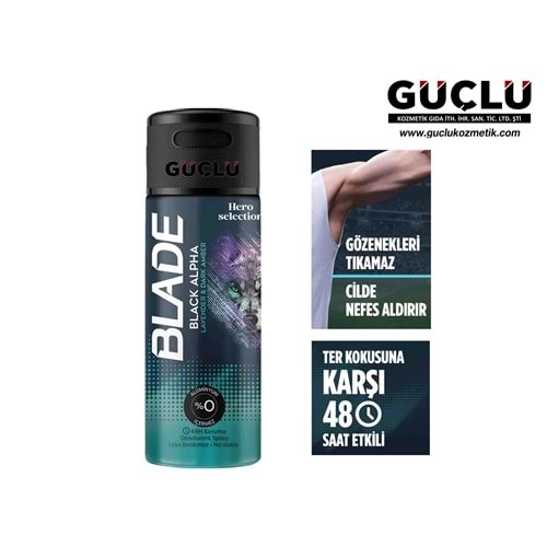 BLADE DEO 150ML BLACK ALPHA*6LI