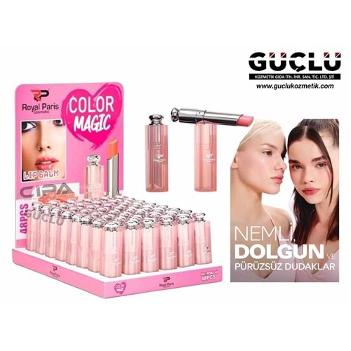 ROYAL P. LIP BALM COLOR MAGIC PEMBE RPMZ40*48Lİ