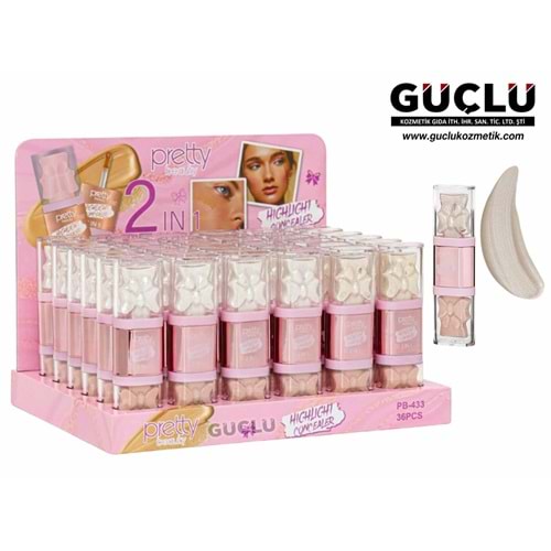 PRETTY B. 2İN1 HIGHLIGHT&CONCEALER 2İN1 PB433*36LI