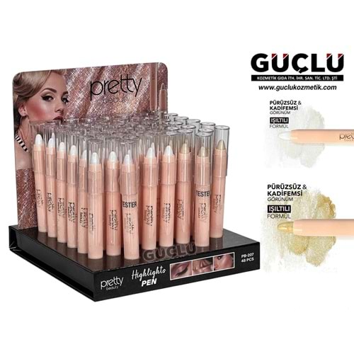 PRETTY B. HIGHLIGHTER PEN STİC PB207*48Lİ